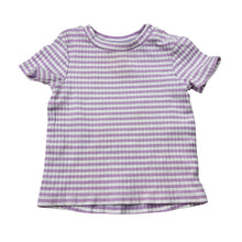 Load image into Gallery viewer, Girls Dymples, purple &amp; white stripe ribbed tee / top, FUC, size 0,  