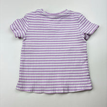 Load image into Gallery viewer, Girls Dymples, purple &amp; white stripe ribbed tee / top, FUC, size 0,  