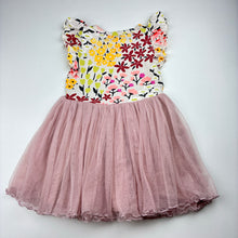 Load image into Gallery viewer, Girls Bonds, spliced floral &amp; tulle dress, FUC, size 3, L: 47cm