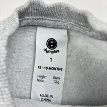 Load image into Gallery viewer, Boys Dymples, grey fleece lined sweater / jumper, GUC, size 1,  