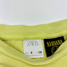 Load image into Gallery viewer, Girls Zara, NIRVANA cropped cotton tee / top, FUC, size 8,  