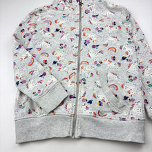 Load image into Gallery viewer, Girls Next, fleece lined zip hoodie sweater, unicorns, FUC, size 7,  