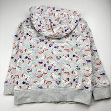 Load image into Gallery viewer, Girls Next, fleece lined zip hoodie sweater, unicorns, FUC, size 7,  