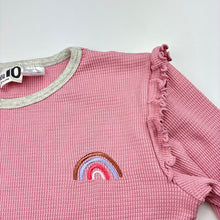 Load image into Gallery viewer, Girls Cotton On, waffle long sleeve pyjama top, rainbow, GUC, size 10,  