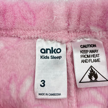 Load image into Gallery viewer, Girls Anko, fleece pyjama pants / bottoms, rabbits, GUC, size 3,  