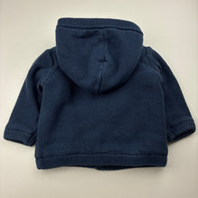 Load image into Gallery viewer, Unisex Anko, thick fleece lined knitted cotton hooded cardigan, GUC, size 0,  