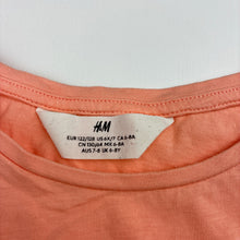 Load image into Gallery viewer, Girls H&amp;M, coral cotton tee / top, hearts, EUC, size 7-8,  