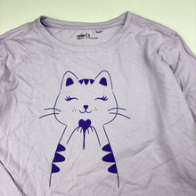 Load image into Gallery viewer, Girls Anko, purple cotton long sleeve top, cat, FUC, size 9,  