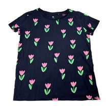 Load image into Gallery viewer, Girls Target, navy floral organic cotton tee / top, GUC, size 8,  
