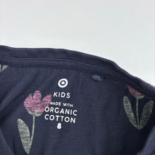 Load image into Gallery viewer, Girls Target, navy floral organic cotton tee / top, GUC, size 8,  