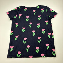 Load image into Gallery viewer, Girls Target, navy floral organic cotton tee / top, GUC, size 8,  