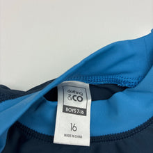 Load image into Gallery viewer, Boys Clothing &amp; Co, long sleeve rashie / swim top, small marks, FUC, size 16,  