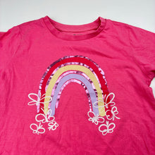 Load image into Gallery viewer, Girls KID, pink cotton tee / top, rainbow, FUC, size 6,  