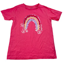 Load image into Gallery viewer, Girls KID, pink cotton tee / top, rainbow, EUC, size 7,  