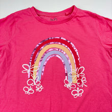 Load image into Gallery viewer, Girls KID, pink cotton tee / top, rainbow, EUC, size 7,  