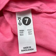 Load image into Gallery viewer, Girls KID, pink cotton tee / top, rainbow, EUC, size 7,  