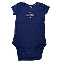 Load image into Gallery viewer, Girls Carter's, navy cotton bodysuit / romper, adorable, GUC, size 000,  