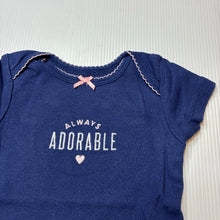 Load image into Gallery viewer, Girls Carter's, navy cotton bodysuit / romper, adorable, GUC, size 000,  
