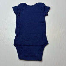 Load image into Gallery viewer, Girls Carter's, navy cotton bodysuit / romper, adorable, GUC, size 000,  