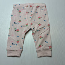 Load image into Gallery viewer, Girls Target, pink stretchy leggings / bottoms, fruit, EUC, size 000,  