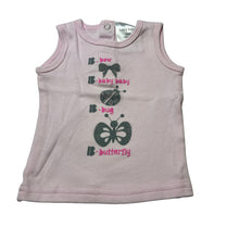 Load image into Gallery viewer, Girls Baby Baby, pink soft cotton tank top, butterfly, EUC, size 0000,  