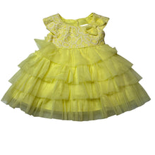 Load image into Gallery viewer, Girls Jona Michelle, lemon tulle party / formal dress, EUC, size 6 months, L: 38cm