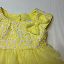 Load image into Gallery viewer, Girls Jona Michelle, lemon tulle party / formal dress, EUC, size 6 months, L: 38cm