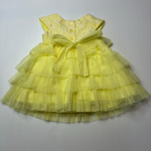 Load image into Gallery viewer, Girls Jona Michelle, lemon tulle party / formal dress, EUC, size 6 months, L: 38cm