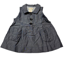 Load image into Gallery viewer, Girls Joe Fresh, blue lightweight cotton shirt dress, GUC, size 00, L: 33cm