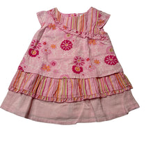 Load image into Gallery viewer, Girls Target, pink floral cotton casual dress, GUC, size 000, L: 35cm