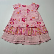 Load image into Gallery viewer, Girls Target, pink floral cotton casual dress, GUC, size 000, L: 35cm