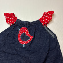 Load image into Gallery viewer, Girls stretch, denim casual dress, no size, armpit to armpit: 28cm, GUC, size 1-2, L: 43cm