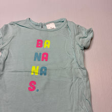 Load image into Gallery viewer, Girls Target, blue lightweight cotton t-shirt / top,bananas, GUC, size 00,  