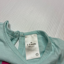 Load image into Gallery viewer, Girls Target, blue lightweight cotton t-shirt / top,bananas, GUC, size 00,  
