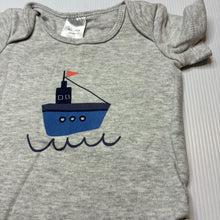 Load image into Gallery viewer, Boys Tiny Little Wonders, grey cotton bodysuit / romper, boat, FUC, size 000,  