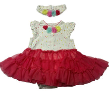 Load image into Gallery viewer, Girls Little Me, adorable tutu romper dress plus headband, EUC, size 6 months, L: 34cm