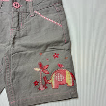 Load image into Gallery viewer, Girls Pumpkin Patch, grey linen / cotton shorts, adjustable, GUC, size 0,  