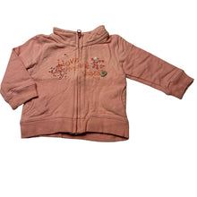 Load image into Gallery viewer, Girls Target, peach zip-up sweater, *discolouration*, FUC, size 000,  