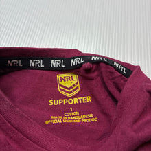 Load image into Gallery viewer, Unisex NRL Official, Brisbane Broncos cotton Christmas t-shirt, EUC, size 1,  