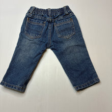 Load image into Gallery viewer, Unisex Poney, blue denim jeans, adjustable, GUC, size 0,  