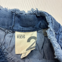 Load image into Gallery viewer, Girls Cotton On, blue chambray cotton skirt, adjustable, GUC, size 2,  