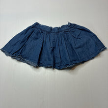 Load image into Gallery viewer, Girls Cotton On, blue chambray cotton skirt, adjustable, GUC, size 2,  