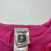 Load image into Gallery viewer, Girls Carter's, pink knit cotton short sleeve cardigan, GUC, size 6 months,  