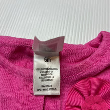 Load image into Gallery viewer, Girls Carter's, pink knit cotton short sleeve cardigan, GUC, size 6 months,  