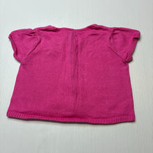 Load image into Gallery viewer, Girls Carter's, pink knit cotton short sleeve cardigan, GUC, size 6 months,  