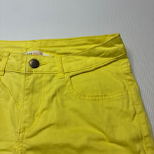 Load image into Gallery viewer, Girls H&amp;M, yellow stretch cotton shorts, W: 33.5cm across, EUC, size 13,  