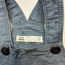 Load image into Gallery viewer, Boys Target, blue cotton overalls / shortalls, GUC, size 000,  