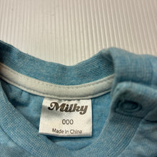 Load image into Gallery viewer, Boys Milky, blue cotton t-shirt / top,surf, GUC, size 000,  