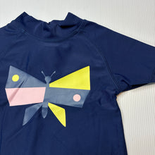 Load image into Gallery viewer, Girls H&amp;T, navy short sleeve rashie top, GUC, size 1,  