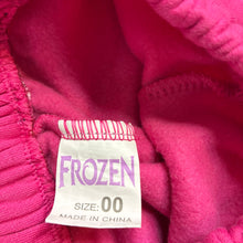 Load image into Gallery viewer, Girls Frozen, pink fleece lined track / sweat pants, EUC, size 00,  